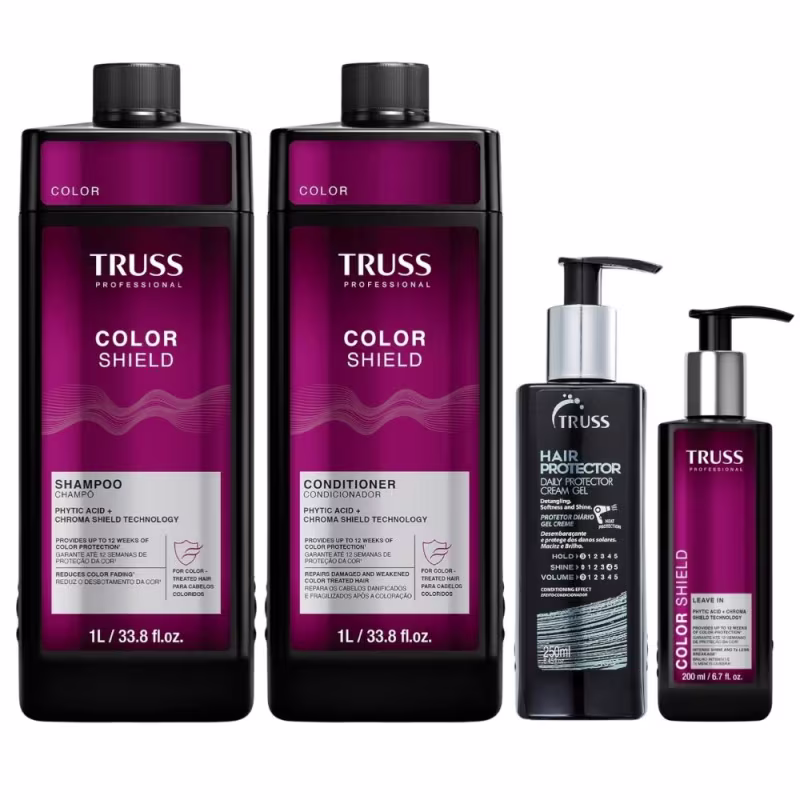 Kit Truss Color Shield - Shampoo & Condicionador 1 Litro & Leave-In 200ml + Hair Protector 250ml