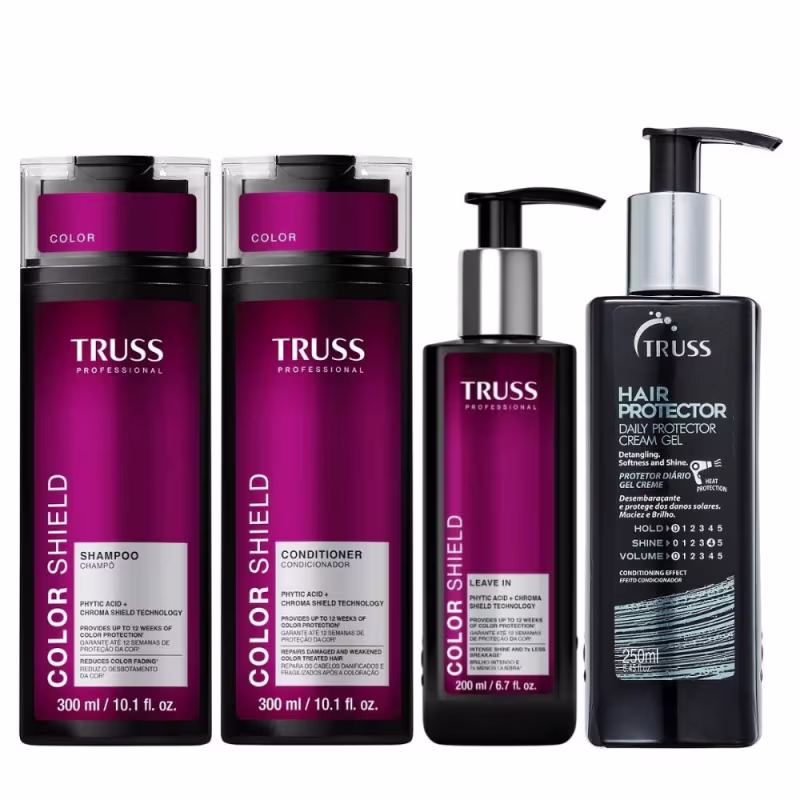 Kit Truss Color Shield - Shampoo & Condicionador 300ml & Leave-In 200ml + Hair Protector 250ml