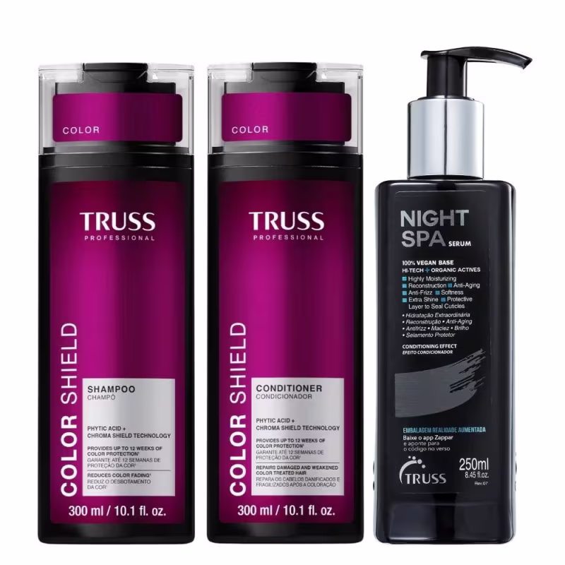 Kit Truss Color Shield - Shampoo & Condicionador 300ml + Night SPA 250ml