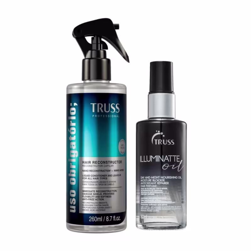 Truss Uso Obrigatório Tratamento Reconstrutor 260ml + Truss Illuminatte Oil - Óleo Capilar 60ml