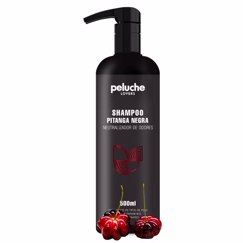 Shampoo Neutralizador de Odores Peluche Pitanga Negra, 500ml.