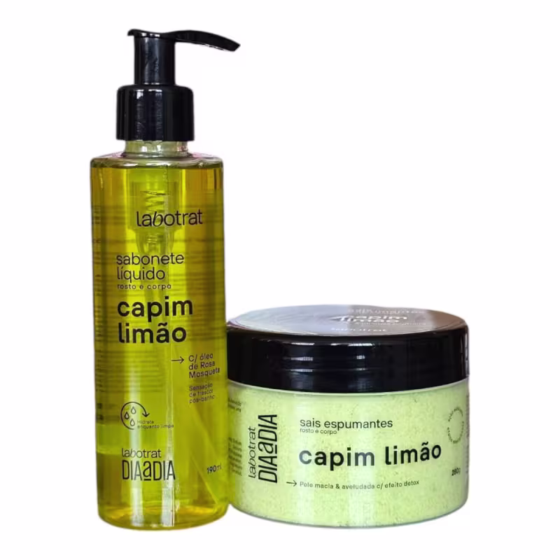 Kit Labotrat Dia a Dia Capim Limão - Sabonete Líquido 190ml + Sais Espumantes 280g