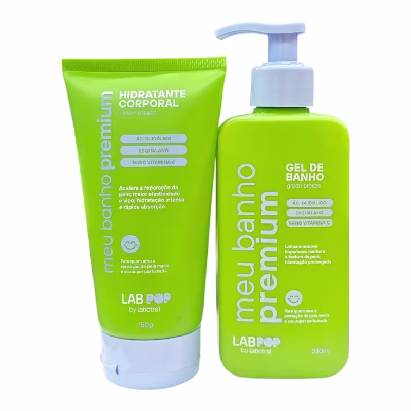 Kit Labotrat LabPOP Meu Banho Premium Green Breeze - Gel de Banho 240ml + Hidratante 150ml