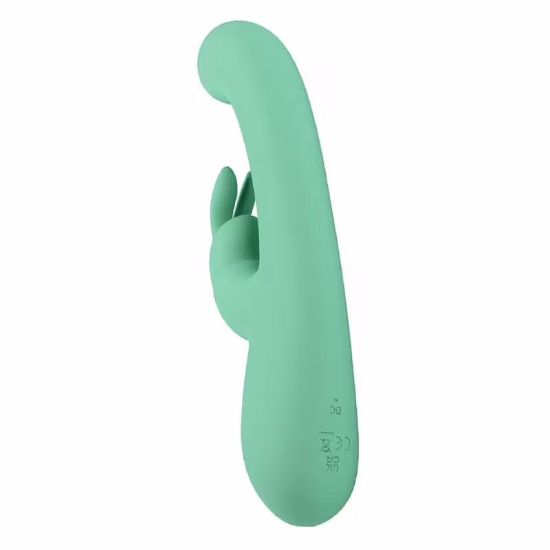 Vibrador Rabbit Lamar Pretty Love Estimulador de Clitóris e Ponto G em Silicone 22cm x 4cm Recarregável Verde Água