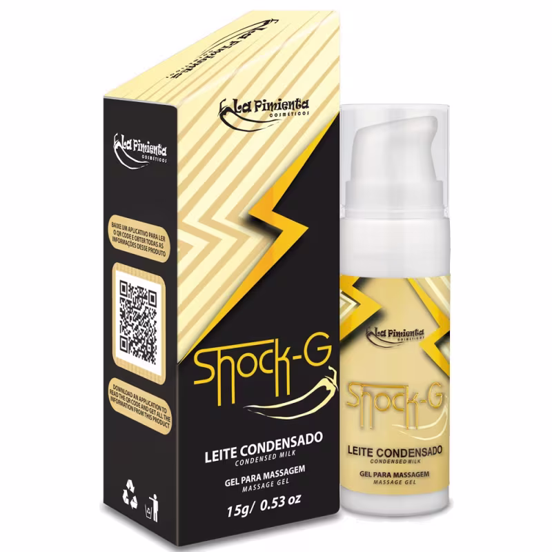 Vibrador Líquido Shock-G Leite Condensado - La Pimienta - 15g Excita Esquenta e Vibra