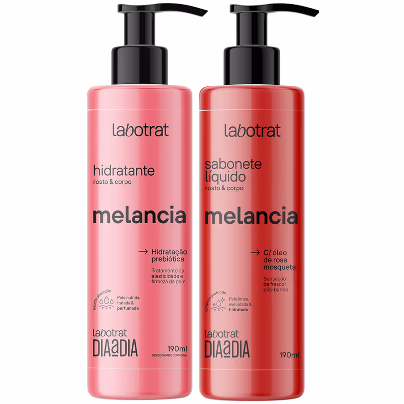 Kit Sabonete Liquido + Hidratante Corpo E Rosto Labotrat Dia A Dia Cheiro De Fruta Melancia 190ml