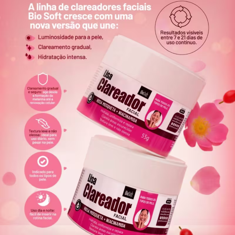 Creme Clareador Manchas Rosto Corpo Axila Virilha Bio Soft