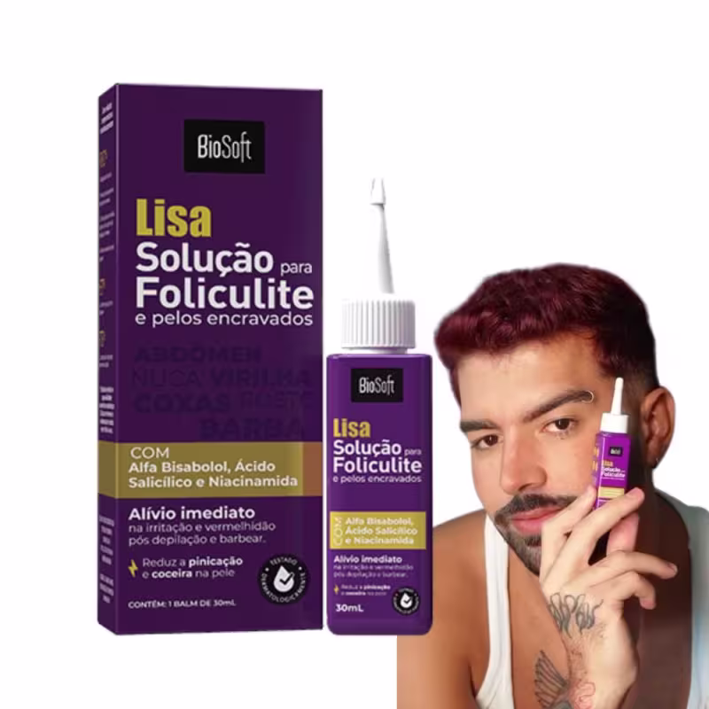 Solução para Foliculite e Pelos Encravados Bio Soft Lisa, 30ml.