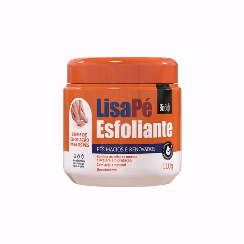 Creme Esfoliante Para Pés Argila Natural Lisapé 110g