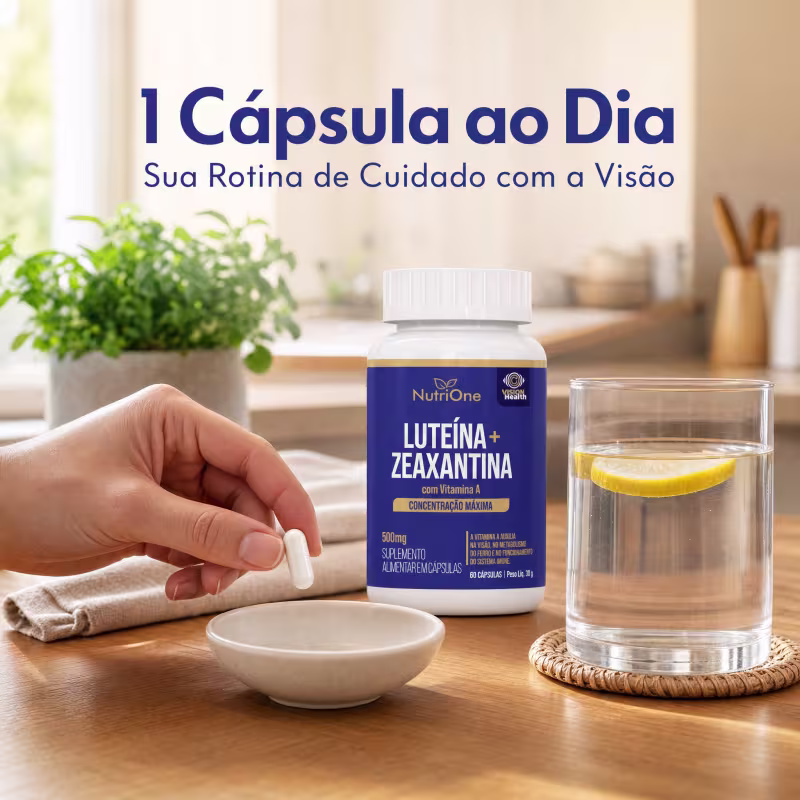 Luteína 20mg + Zeaxantina 3mg com Vitamina A - Suplemento Alimentar 60 Cápsulas Concentração Máxima - Nutrione