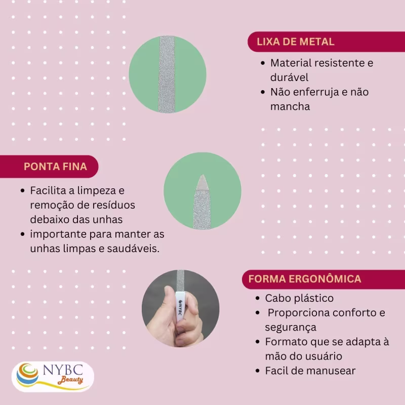 Kit NYBC Beauty Lixa para Unhas Pequena Double, 2 unidades.