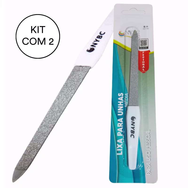 Kit NYBC Beauty Lixa para Unhas Média, 2 unidades.