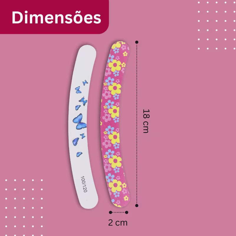 Kit NYBC Beauty Lixa de Unha Curvada Madeira & Papel Duo, 2 produtos.