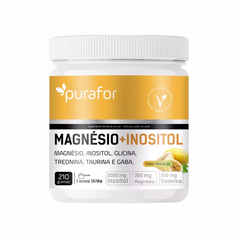 Kit 2x Magnésio com Inositol, Glicina, Taurina, Treonina e GABA – 210g Purafor