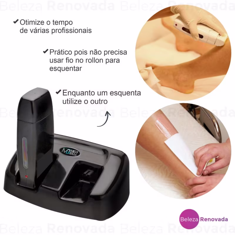 Base Dupla Aquecedor De Cera Quente Rollon Termocera Preto