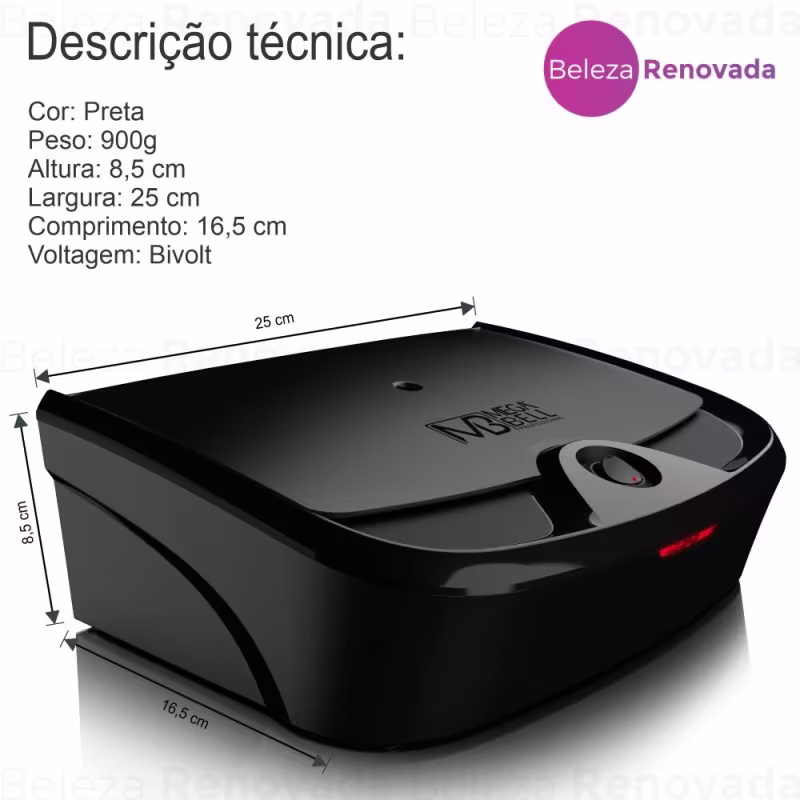Estufa Manicure Esterilizador Para Alicate Mega Bell Preto