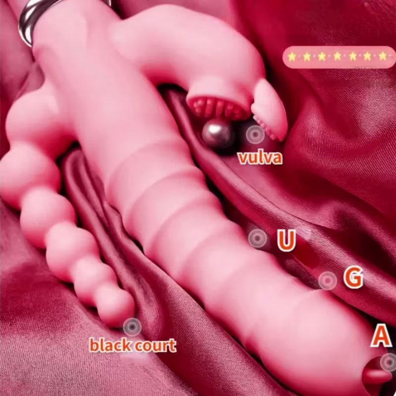 Vibrador 3 em 1 Feminino Recarregável – Estímulo Clitoriano, Anal e Ponto G