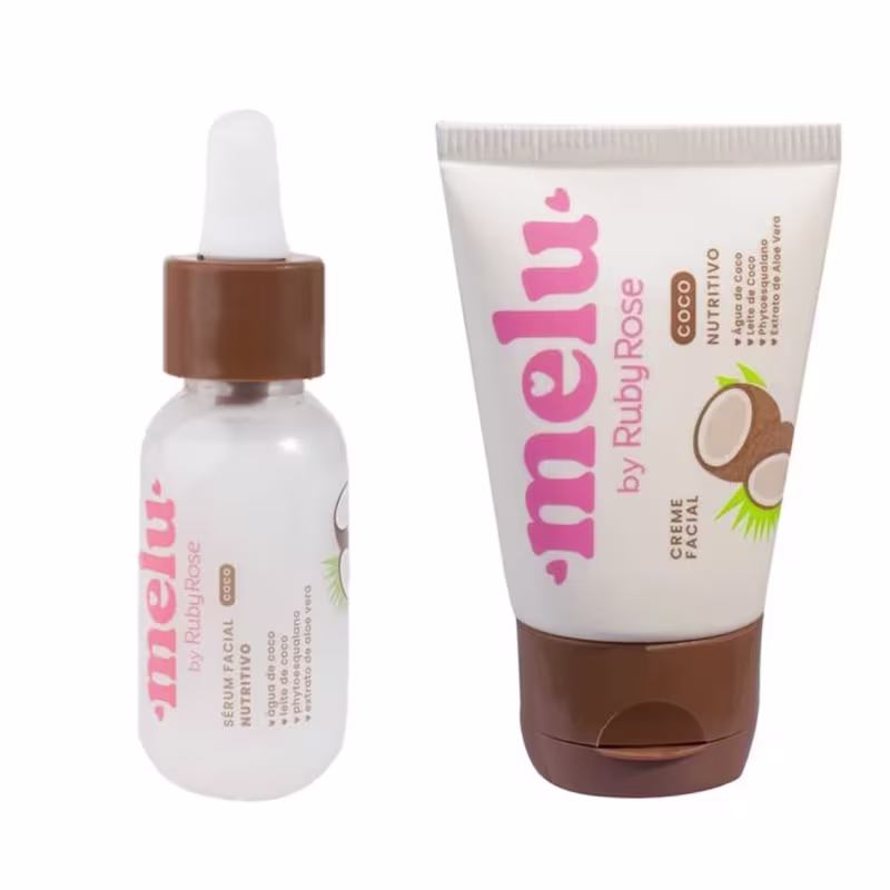 Kit Sérum + Creme facial Melu by Ruby Rose Tipo:Nutritivo/Coco