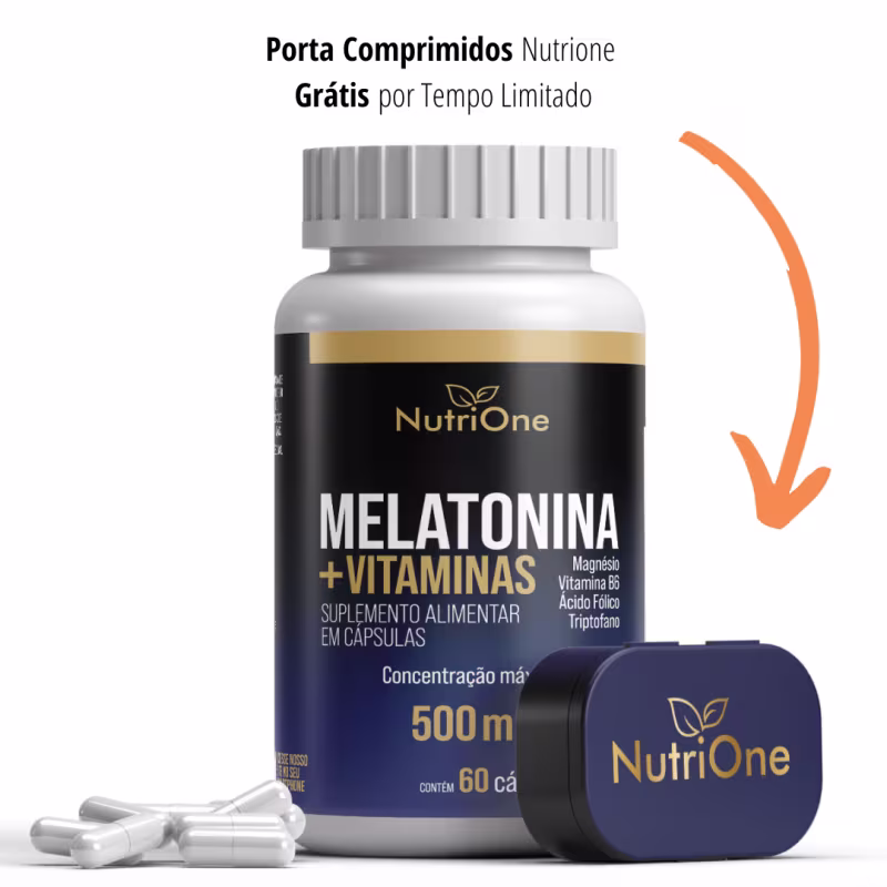 Melatonina 60 Cápsulas + Triptofano, Magnésio, Metilfolato e Vitamina B6 - Nutrione