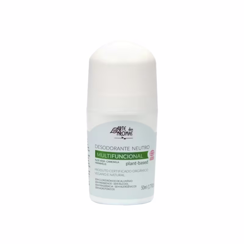 Desodorante Neutro Certificado Orgânico Ecocert Cosmos Arte dos Aromas 50g