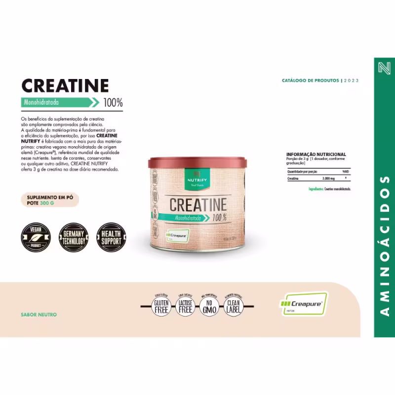 Tabela nutricional do produto.