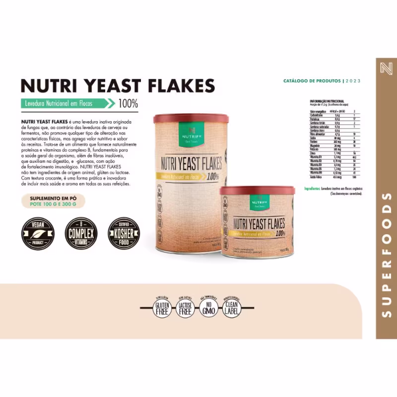 Tabela nutricional do produto.