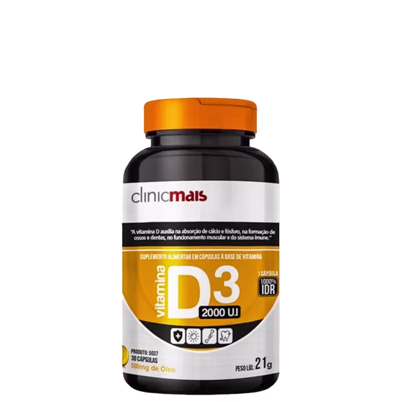 Chá Mais Clinicmais Vitamina D3 2000 u.i - Suplemento Alimentar (30 Cápsulas)