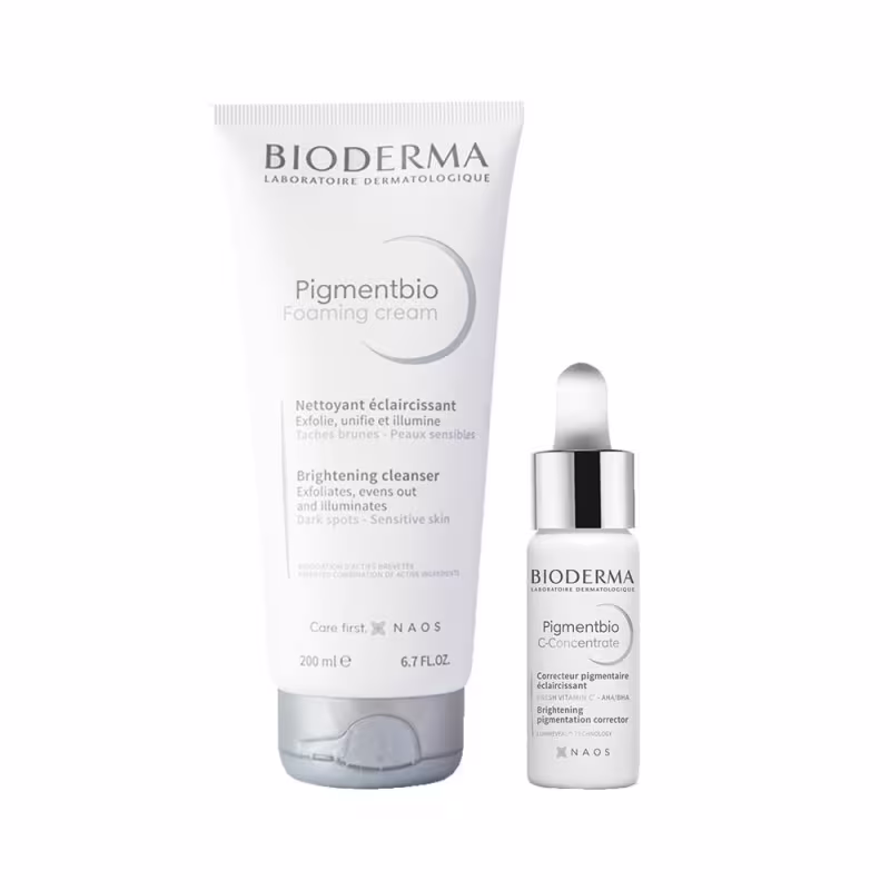 Kit Bioderma Pigmentbio - Sabonete Líquido 200ml e Sérum Facial Clareador C-Concentrate 15ml