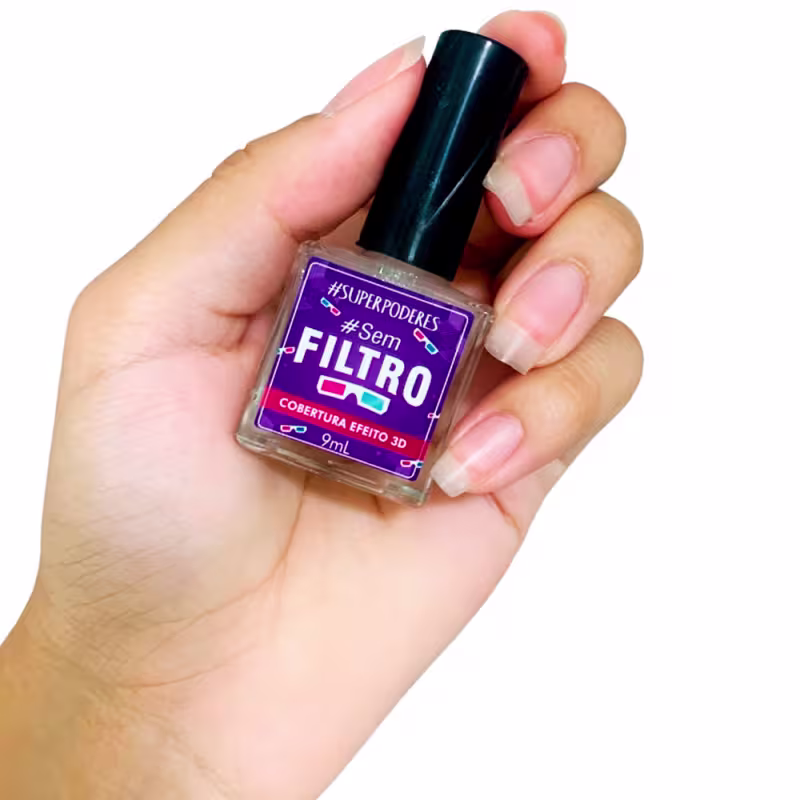 Super Poderes Sem Filtro Cobertura Efeito 3D - Esmalte Finalizador 9ml