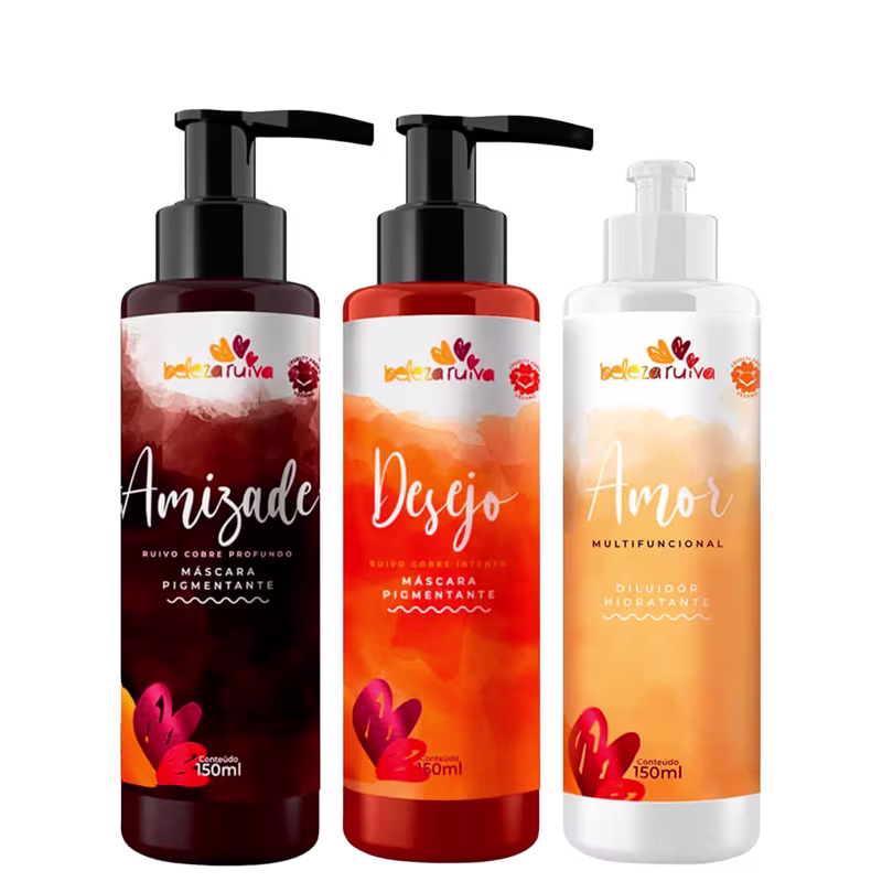 Kit Beleza Ruiva Tonalizante Amizade, Desejo e Diluidor Amor - 200ml