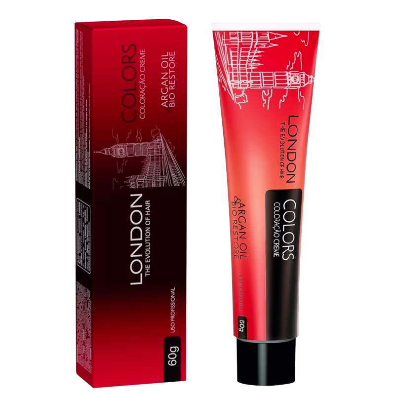 London Cosméticos Colors 7.7 Louro Marrom - Coloração Permanente 60g