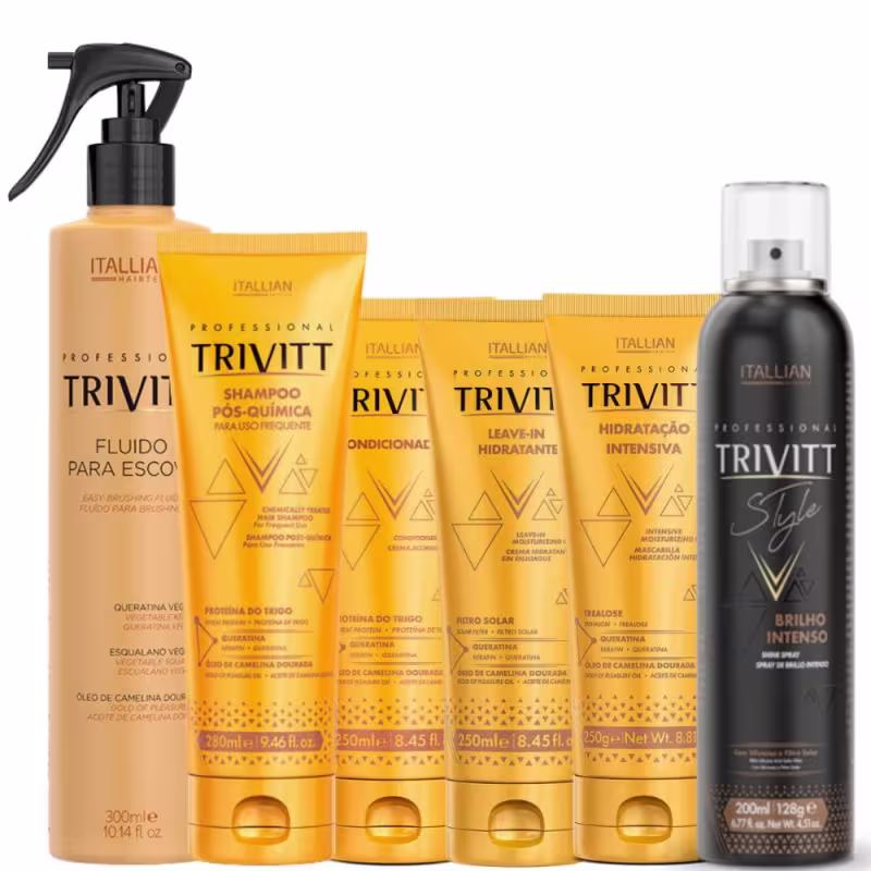 Kit Home Care trivitt Leave-in + Brilho + fluido + hidratação