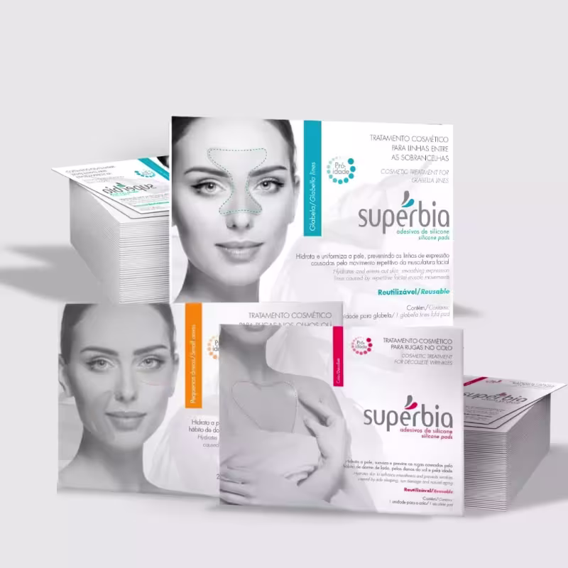 Kit Supérbia Adesivos Antissinais Colo, Glabela e Pequenas Áreas (3 Produtos)