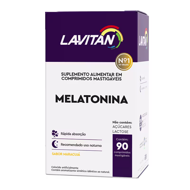 Lavitan Melatonina Sabor Maracujá 90 Comprimidos Mastigáveis