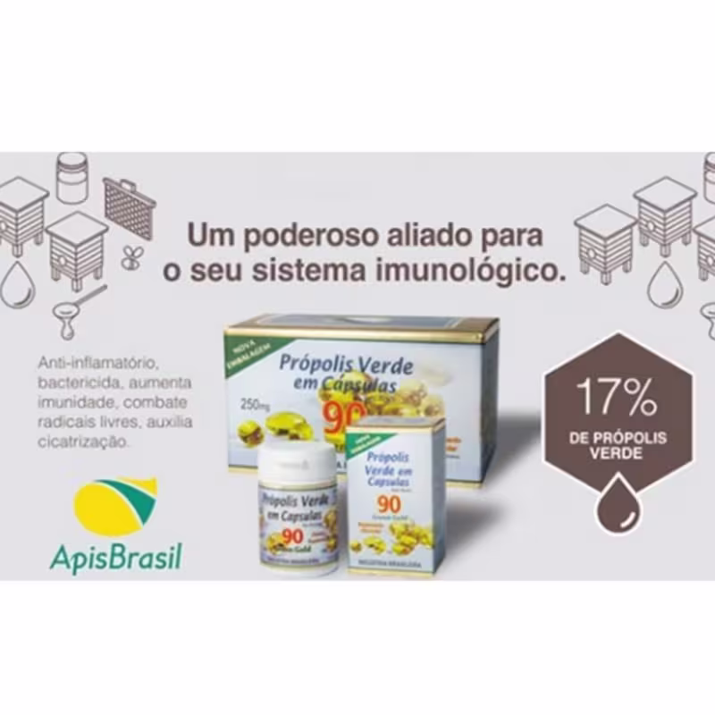 Apis-Brasil Própolis Verde Green Gold - Suplemento Alimentar (90 Cápsulas)