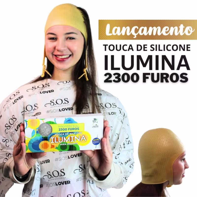 Touca para Mechas Ilumina 2300 Furos - Dourada - Sos Beleza Brasileira