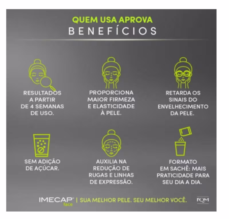 Kit Imecap Face Rejuvenecedor Ácido Hialurônico - Colágeno Hidrolisado (60 Sachês)