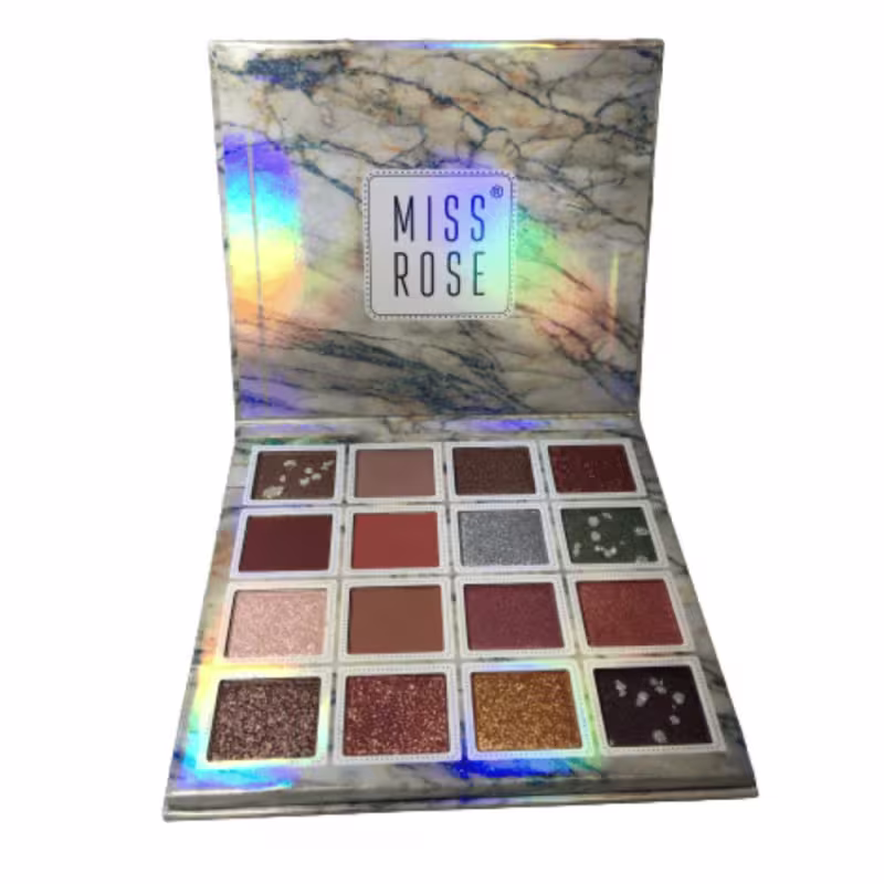 Paleta De Sombras Miss Rose Eyeshadow 16 Cores marmore