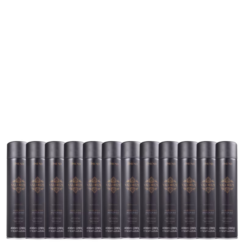 Kit Amend Valorize Hair Spray Profissional Ultra Forte - Spray Fixador (12 Unidades)