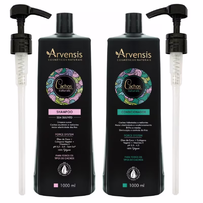 Kit Arvensis Cachos Naturais Shampoo e Condicionador 2x1000ml