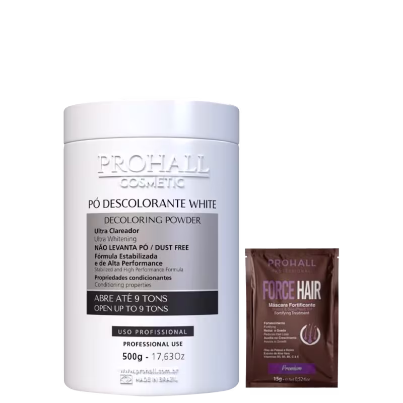 Prohall Cosmetic Ultra Clareador - Pó Descolorante Branco 500g