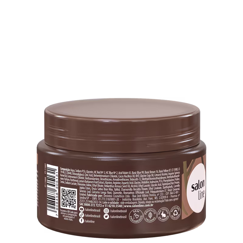 Máscara Matizadora Salon Line Meu Liso Castanho. Volumetria de 300g.