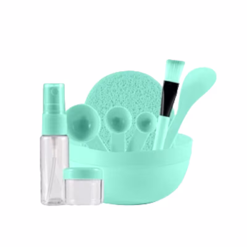 Kit 10 peças para Aplicação Máscara Porcelana + Bacia + Espátula + Pincel