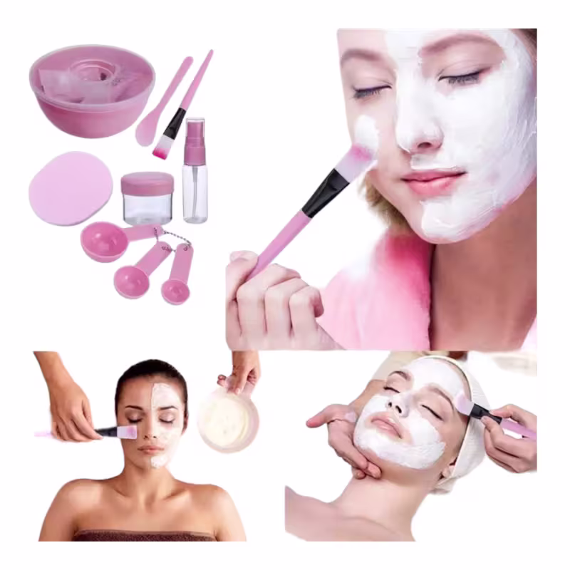 Kit 10 peças para Aplicação Máscara Porcelana + Bacia + Espátula + Pincel