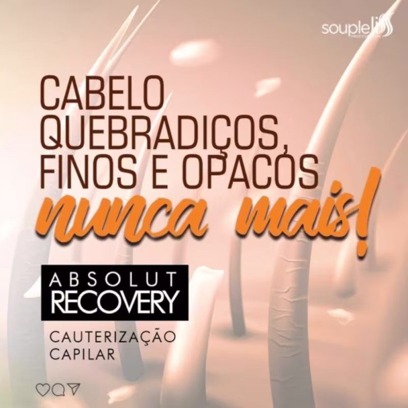 Kit Cauterização Capilar Souple Liss Absolut Recovery Shampoo e Spray Keratina 500ml