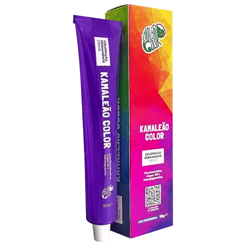 Coloração 6.0 Louro Escuro Permanente Creme Kamaleão 50g