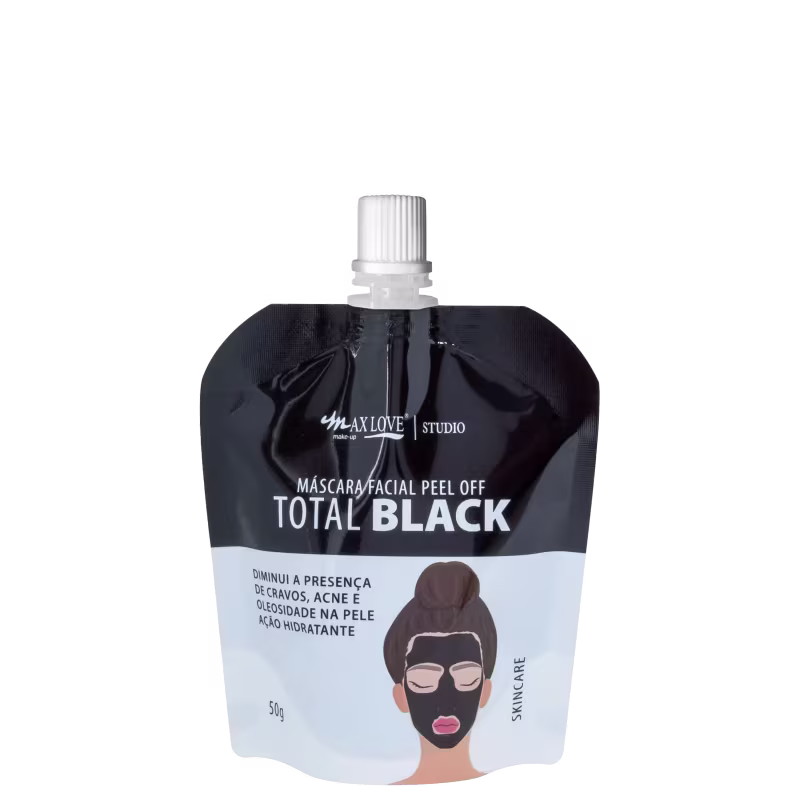 Max Love Máscara Facial Peel Off Total Black - Máscara facial 50g