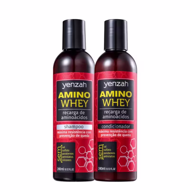 Kit Shampoo e Condicionador Amino Whey Yenzah Recarga De Aminoácidos 2x240ml
