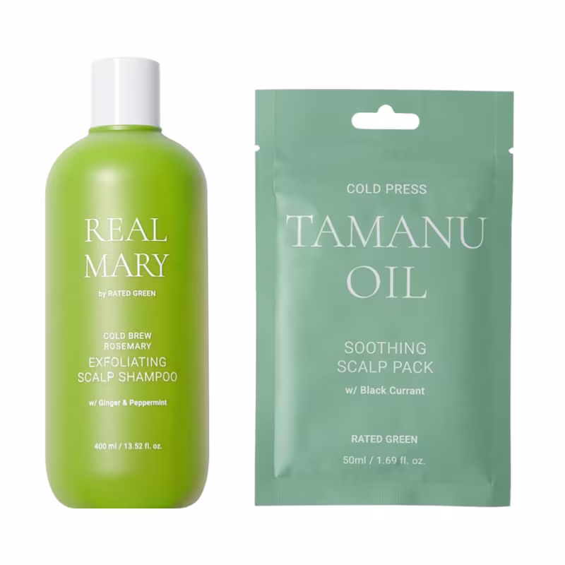 Kit Rated green - shampoo de alecrim + máscara capilar de óleo de tamanu