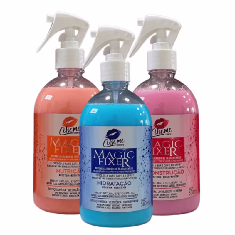 Kit Cronograma Protencializador de Tratamentos Nano Spray Magic Use Me 3x500ml